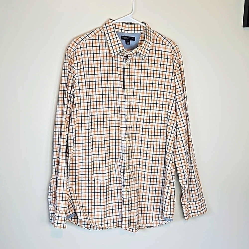 Banana Republic Extra Large Windowpane Cotton Dress Shirt
